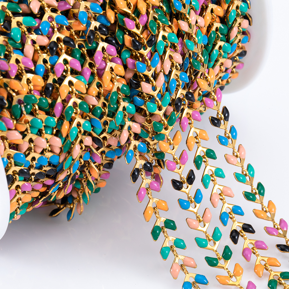 Gold Leaf Foil - 1M Stainless Steel Colorful Enamel Leaf
