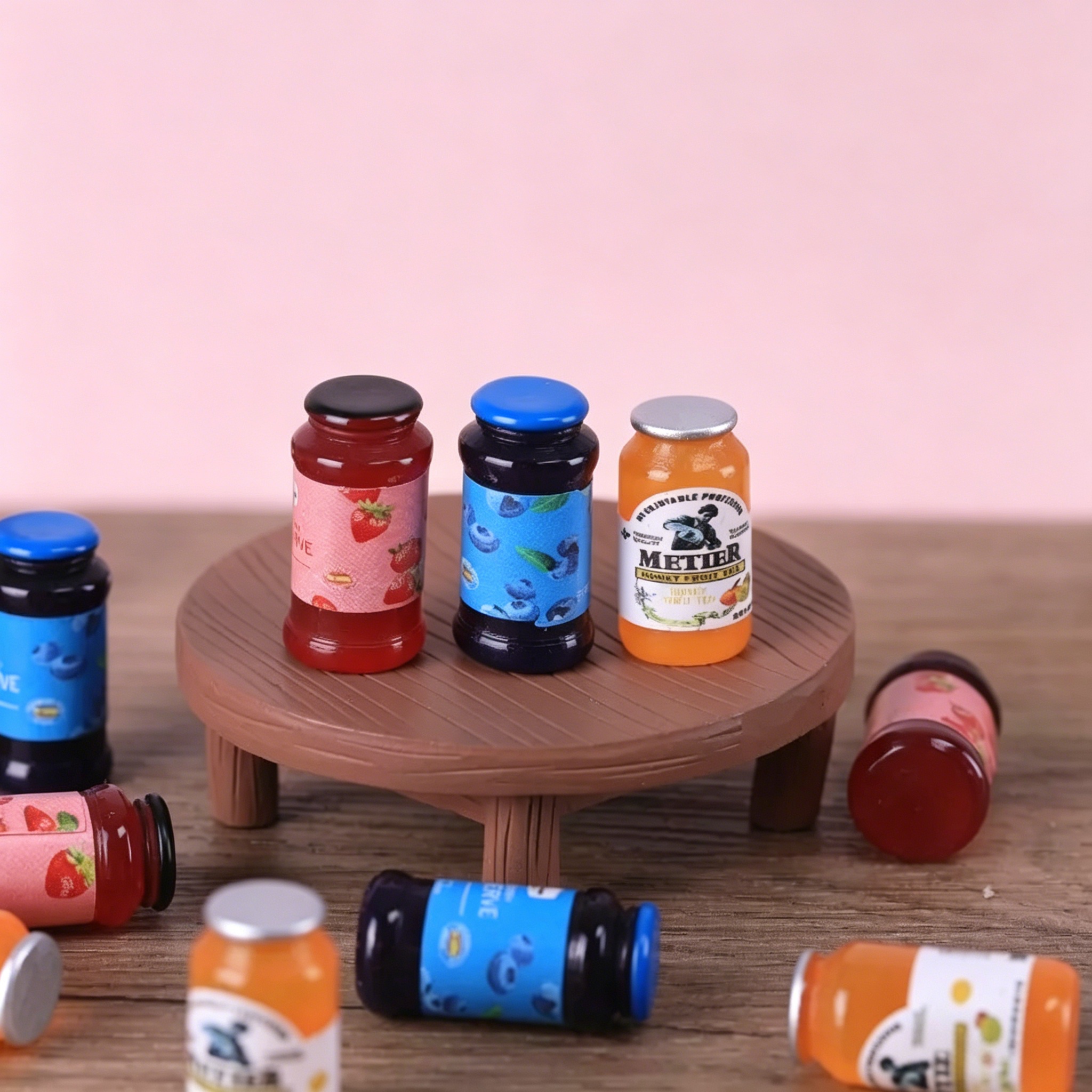 Resin Art Bottle - 10pcs Miniature Dollhouse Blueberry Jam Bottle