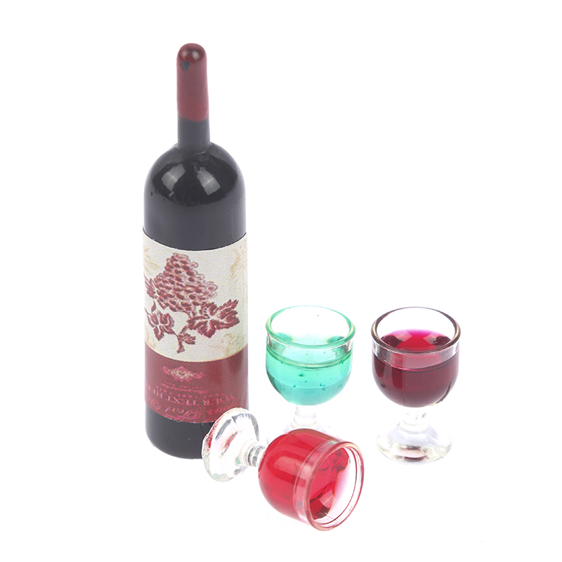 Resin Art Bottle - 1/12 Dollhouse Mini Wine Bottle &