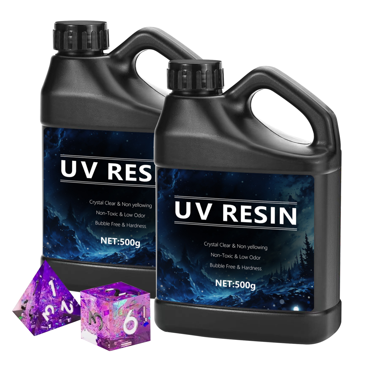Resin Art Earrings Kit - UV Resin Bulk 500-1000g, Upgraded Formula
