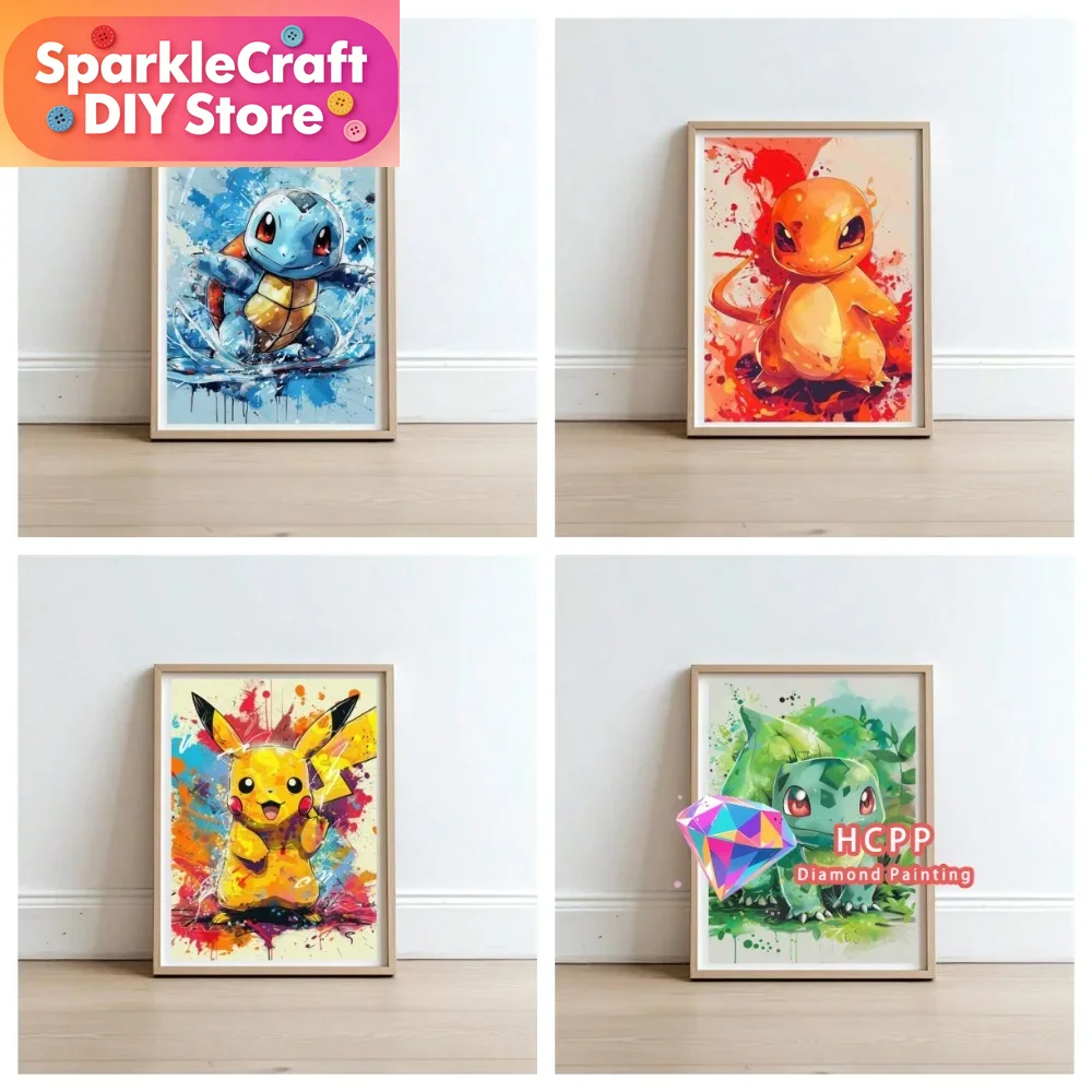 Resin Art For Beginners - 1pc frameless 2026 New Pikachu Charmander