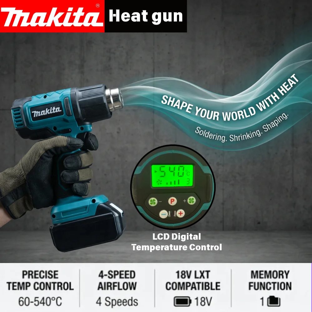 Resin Art Heat Gun - Makita 18V Heat Gun 60-540℃ 4-Speed