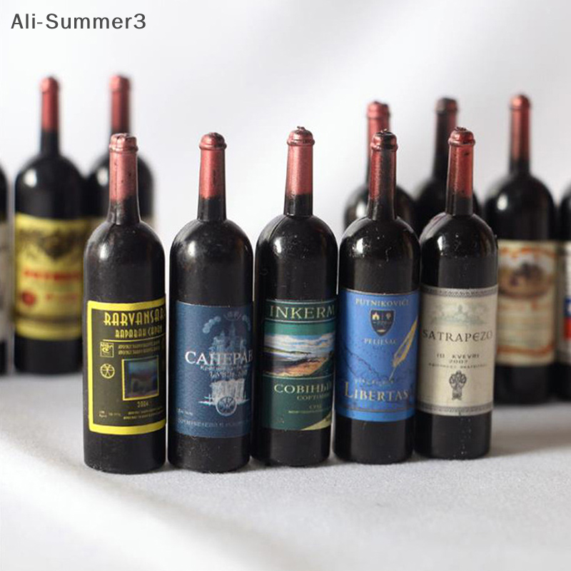 Resin Art Bottle - 5Pcs 1/12 Dollhouse Miniature Wine Bottle