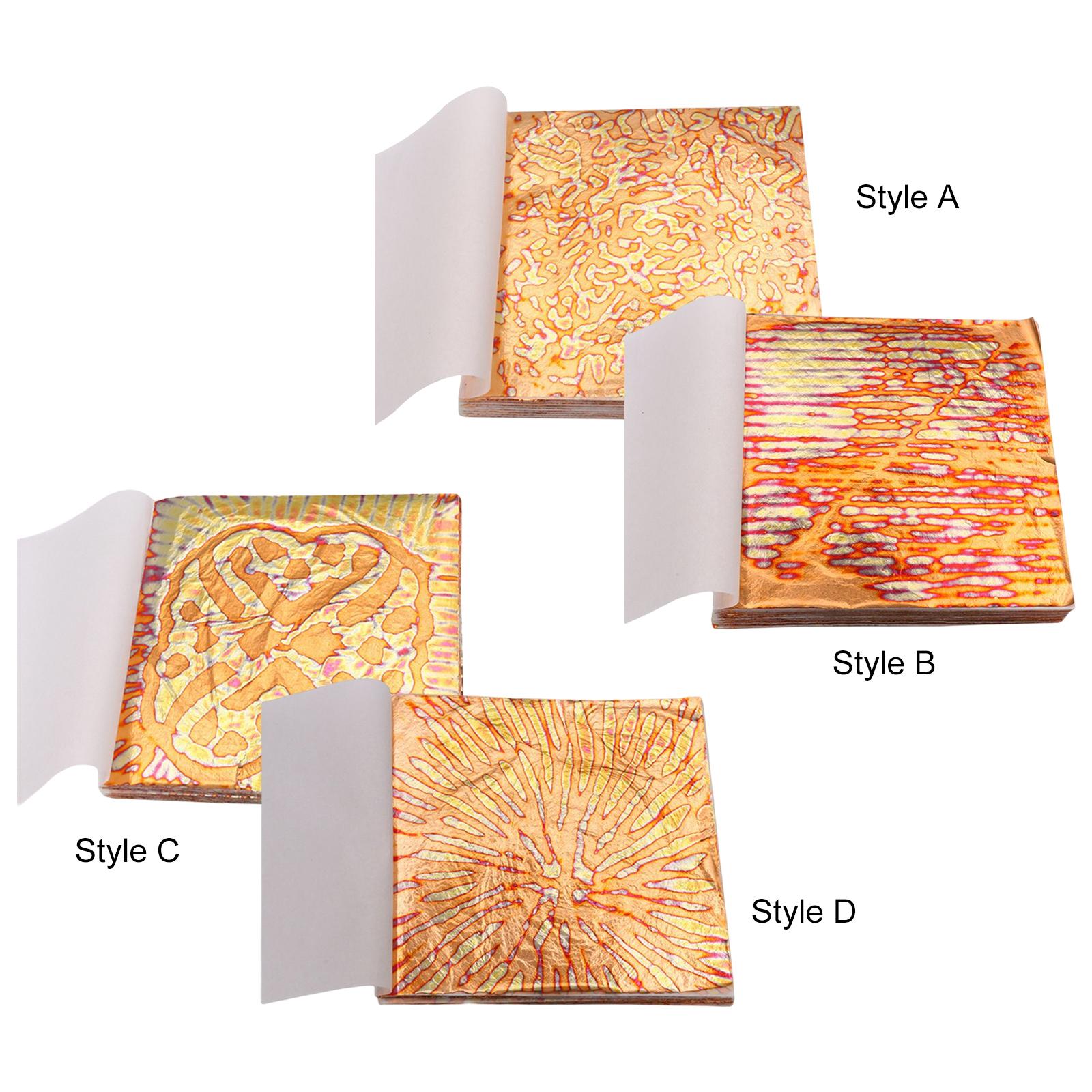 Gold Leaf Foil - Imitation Gold Leaf Sheets Patterned Decor