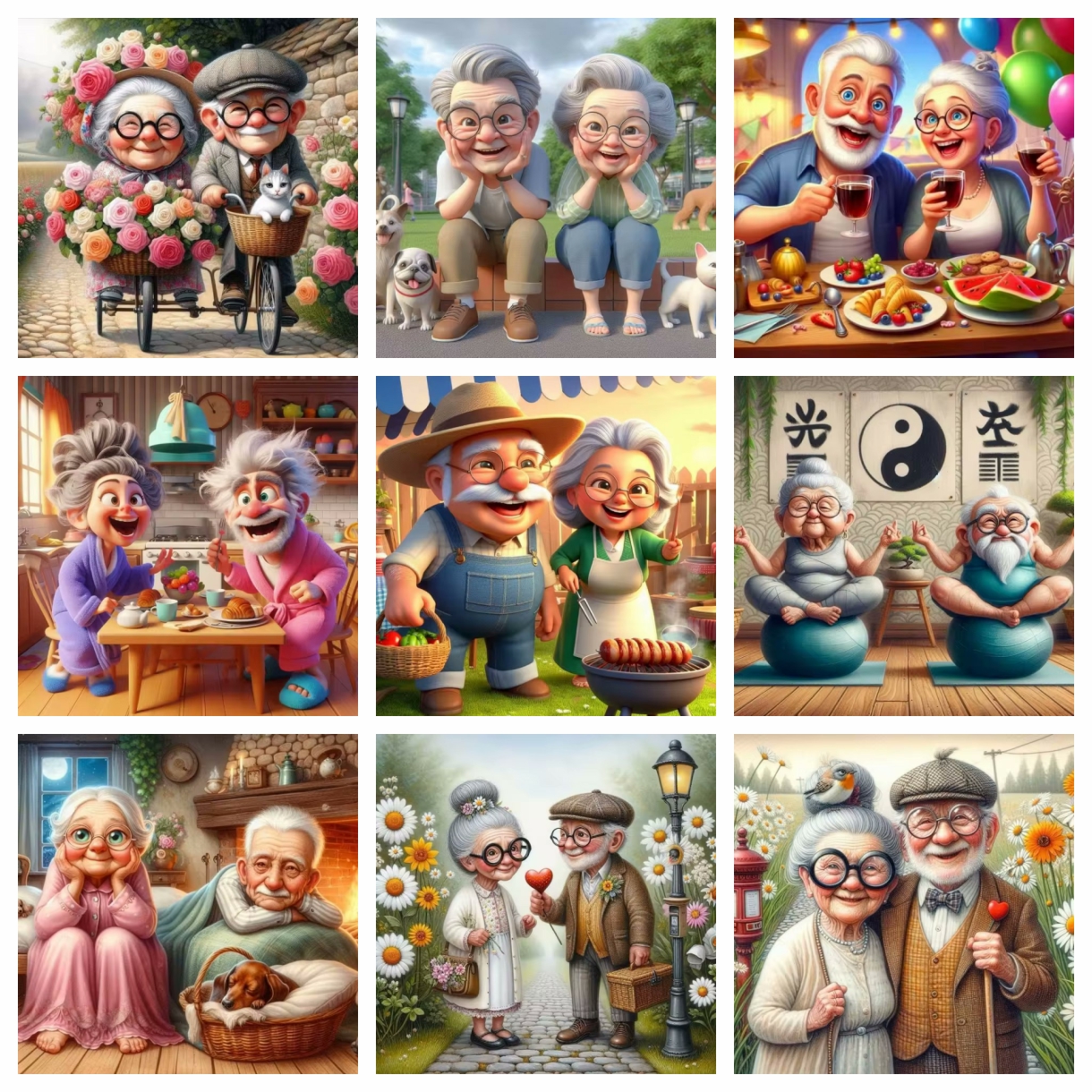 Cartoon Happy Old Couple 5D Fu - مراجعة Resin Art For Beginners وسعره