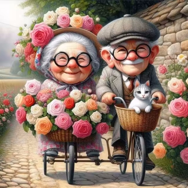 Cartoon Happy Old Couple 5D Fu - مراجعة Resin Art For Beginners وسعره
