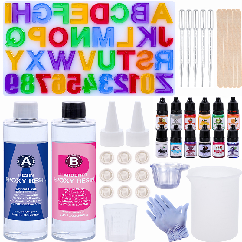 Epoxy Resin Kit for Beginner,C - مراجعة Resin Art Letter Keychain وسعره