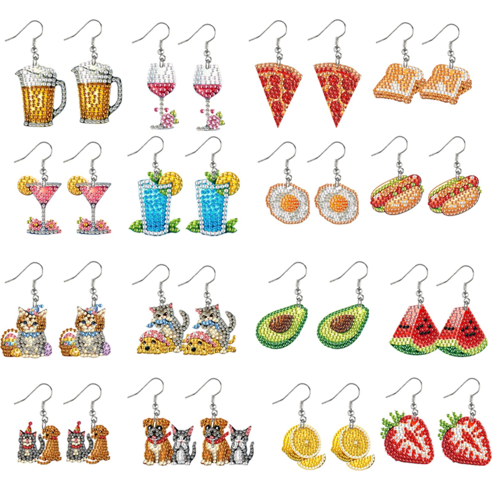 4 Pairs Double Sided Diamond E - مراجعة Resin Art Earrings Kit وسعره