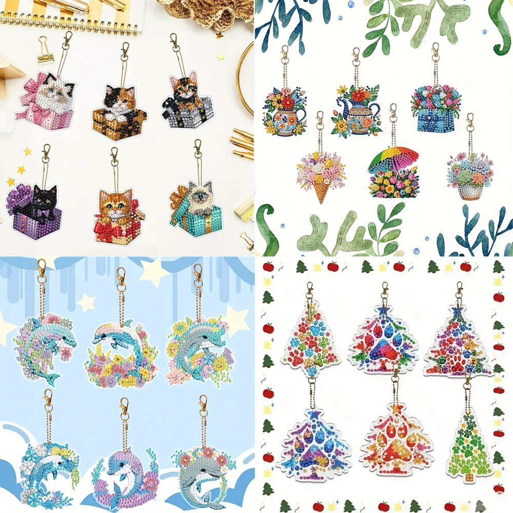 6-piece DIY Diamond Keychain - - مراجعة Resin Art Supplies وسعره