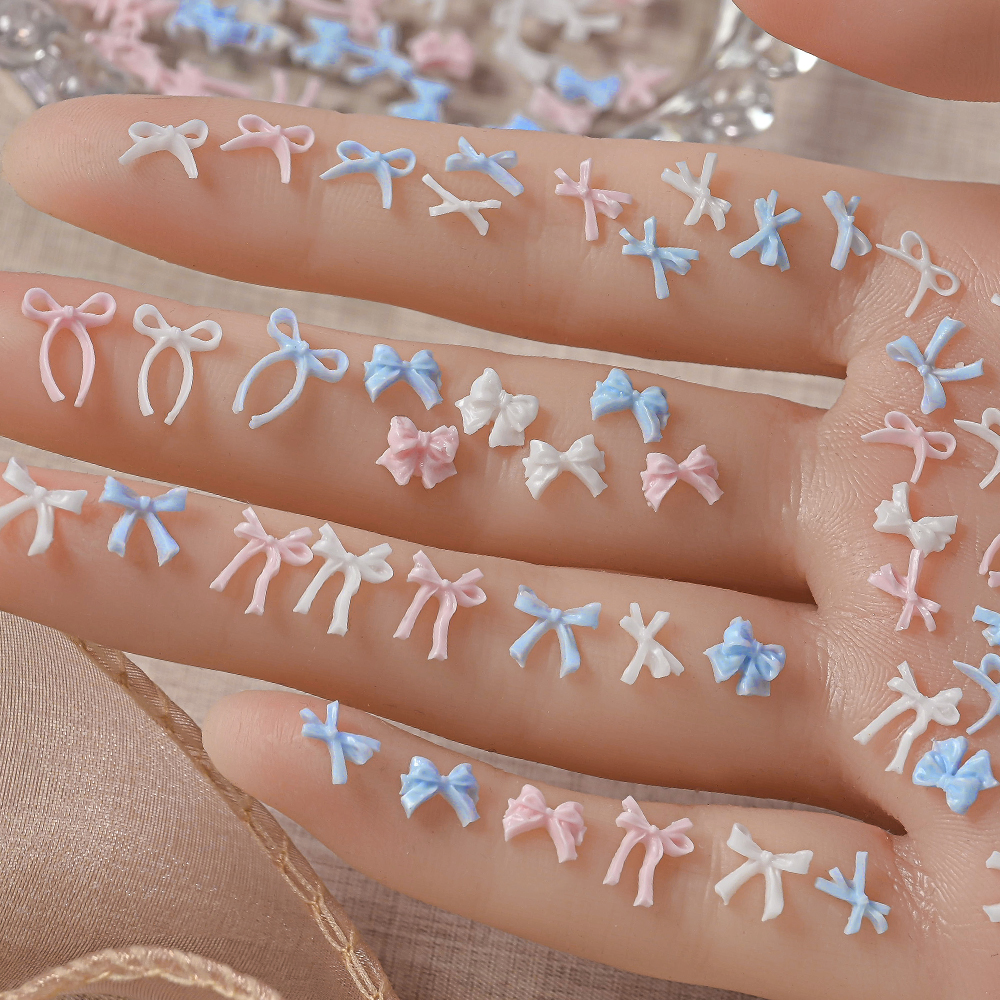 100pcs Baby Blue Mini Ribbon B - مراجعة Resin Art Baby وسعره