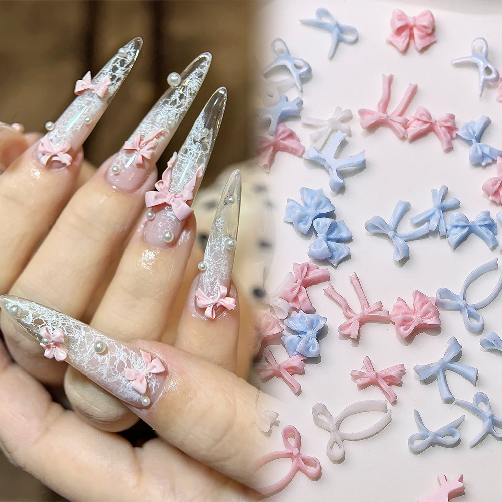 100pcs Baby Blue Mini Ribbon B - مراجعة Resin Art Baby وسعره