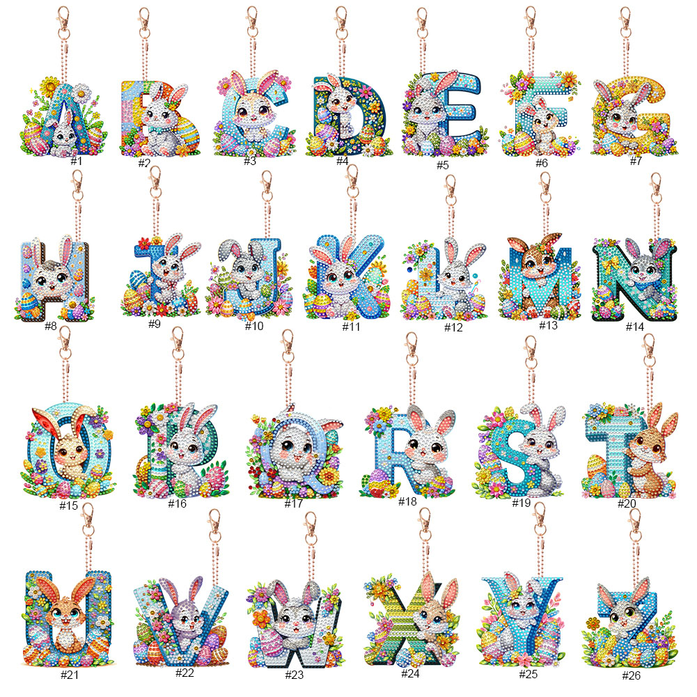 Easter Diamond Art Keychain Or - مراجعة Resin Art Letter Keychain وسعره
