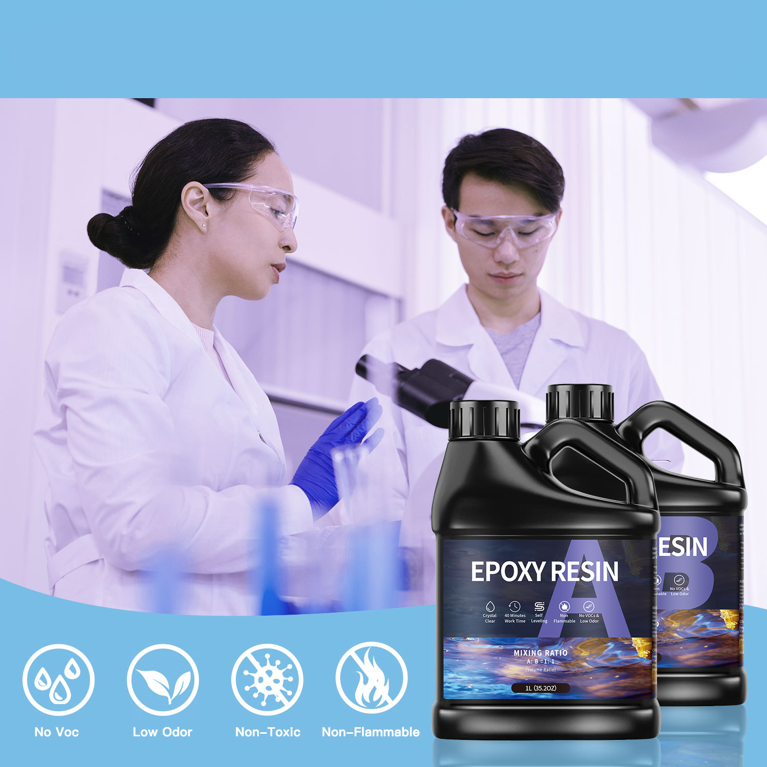 500g/1000g  AB Epoxy Resin Glu - مراجعة Epoxy Resin Ab وسعره