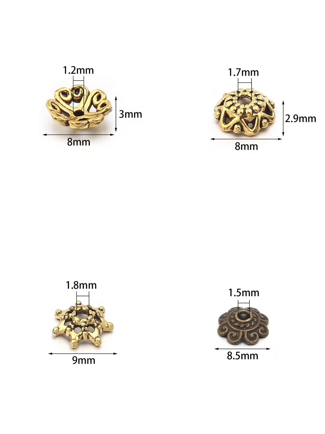 100pcs/lot Antique Silver Colo - مراجعة Gold Leaf Foil وسعره