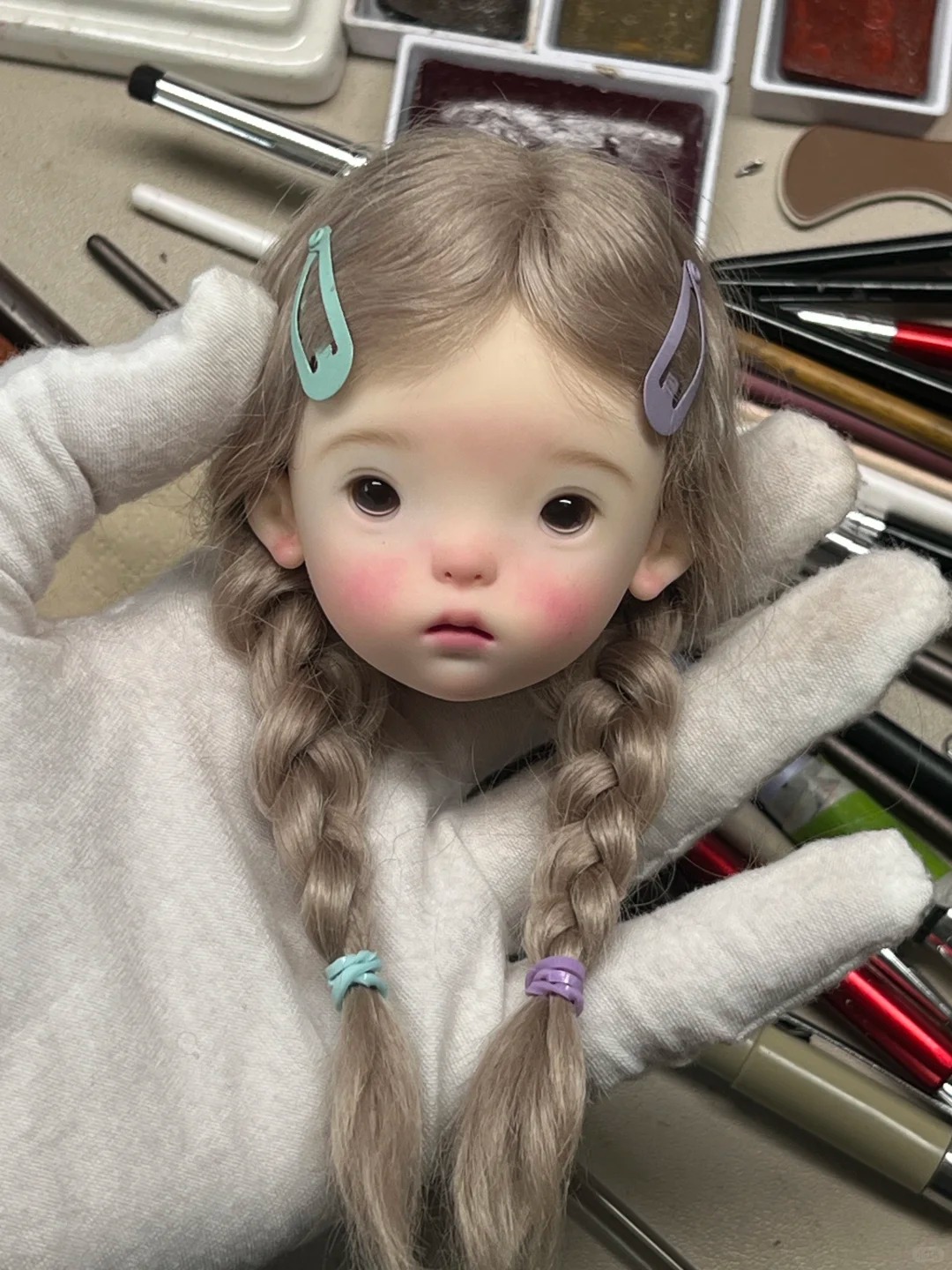 SD BJD Doll 1/6 Landoudou Head - مراجعة Resin Art Baby وسعره
