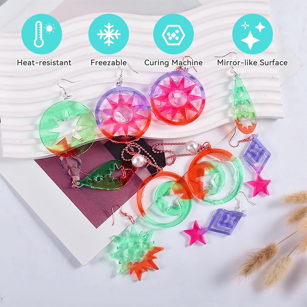 A78I 143Pcs Resin Earring Mold - مراجعة Resin Art Earrings Kit وسعره