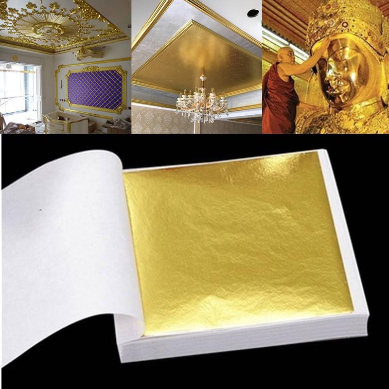 100 Pcs Sheets Pure 24K Gold F - مراجعة Gold Leaf Foil وسعره