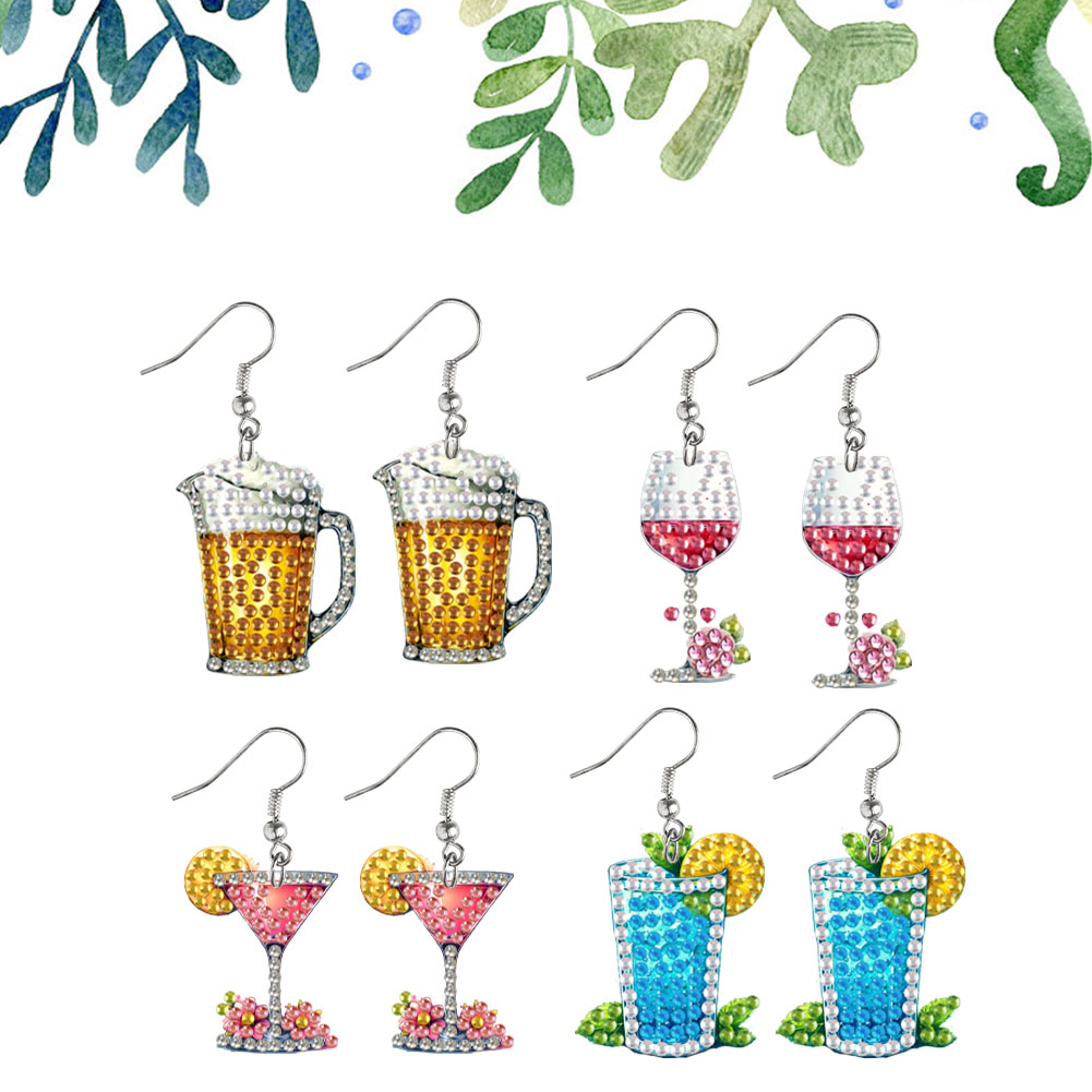 4 Pairs Double Sided Diamond A - مراجعة Resin Art Earrings Kit وسعره