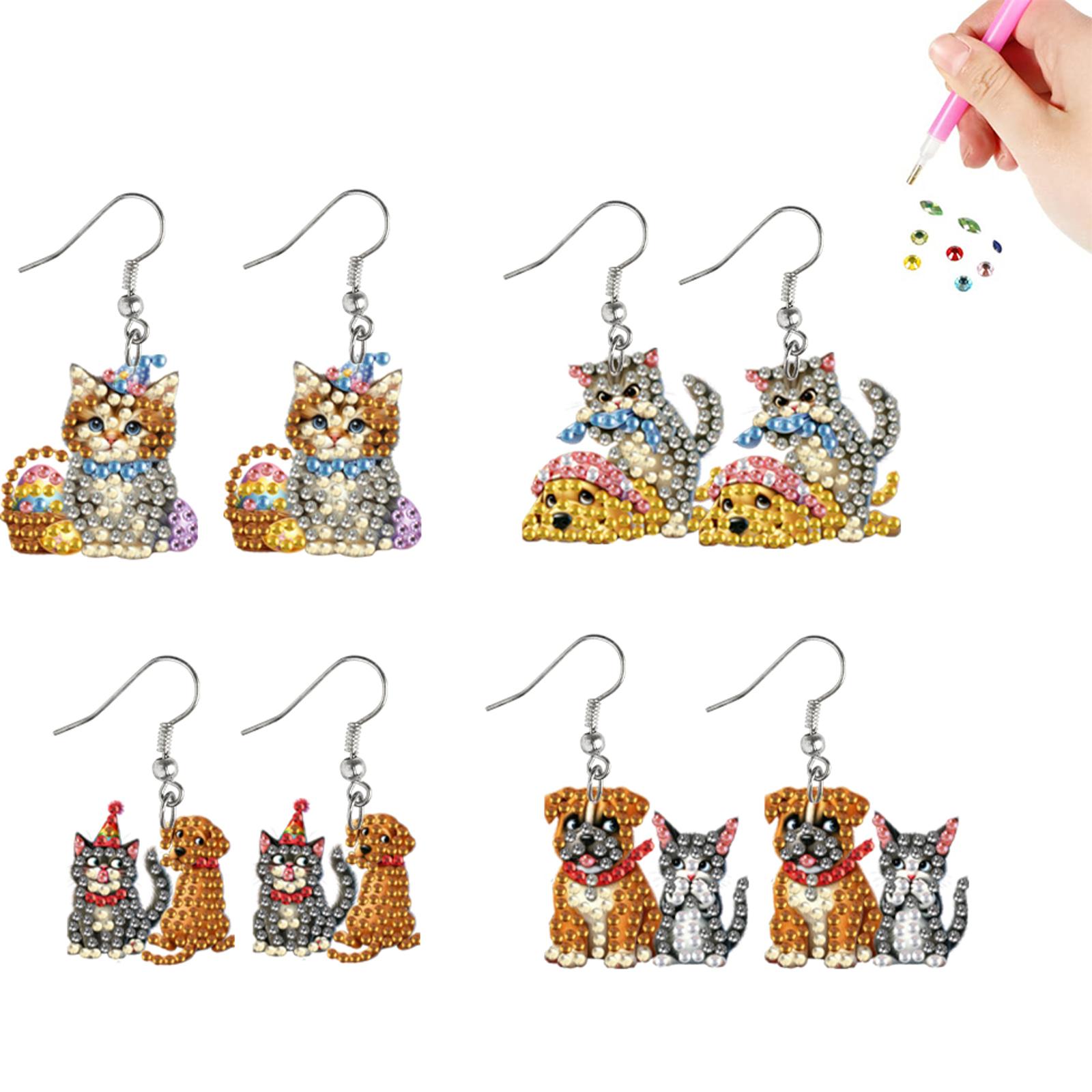4 Pairs Double Sided Diamond A - مراجعة Resin Art Earrings Kit وسعره