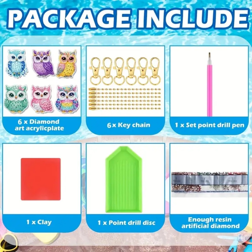 6-piece/set DIY Diamond Keycha - مراجعة Resin Art Supplies وسعره