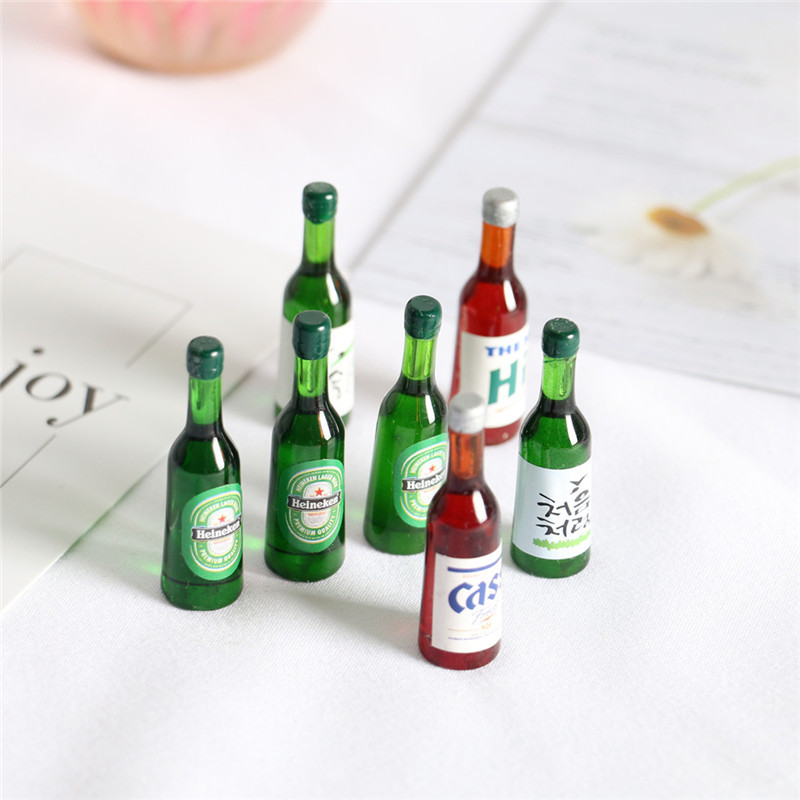 5pcs Dollhouse Mini Beer Bottl - مراجعة Resin Art Bottle وسعره