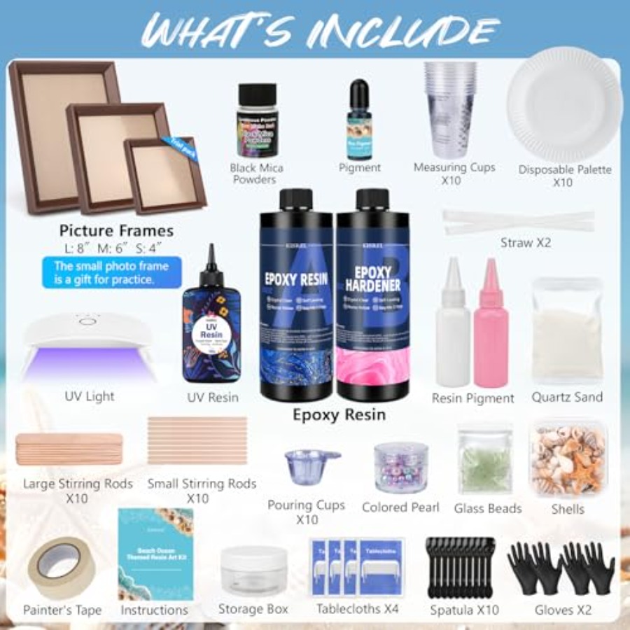 KISREL Ocean Resin Art Kit, Cl - مراجعة Resin Art Tutorial وسعره