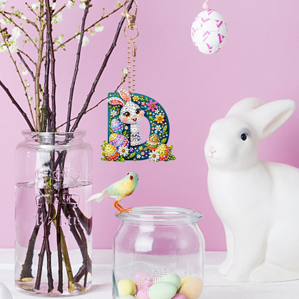Easter Diamond Painting Keycha - مراجعة Resin Art Letter Keychain وسعره
