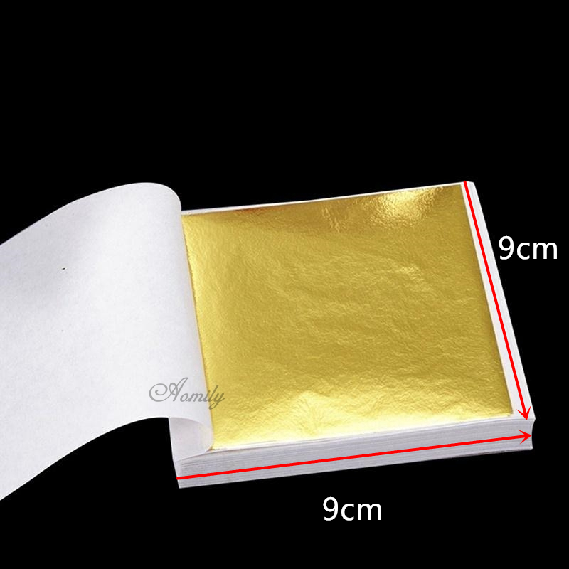 Aomily 100pcs/Set 9x9cm Practi - مراجعة Gold Leaf Foil وسعره
