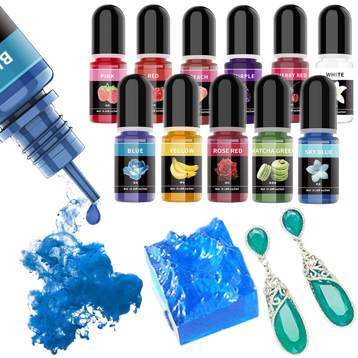 5ml/Bottle Epoxy Resin Pigment - مراجعة Resin Art Bottle وسعره