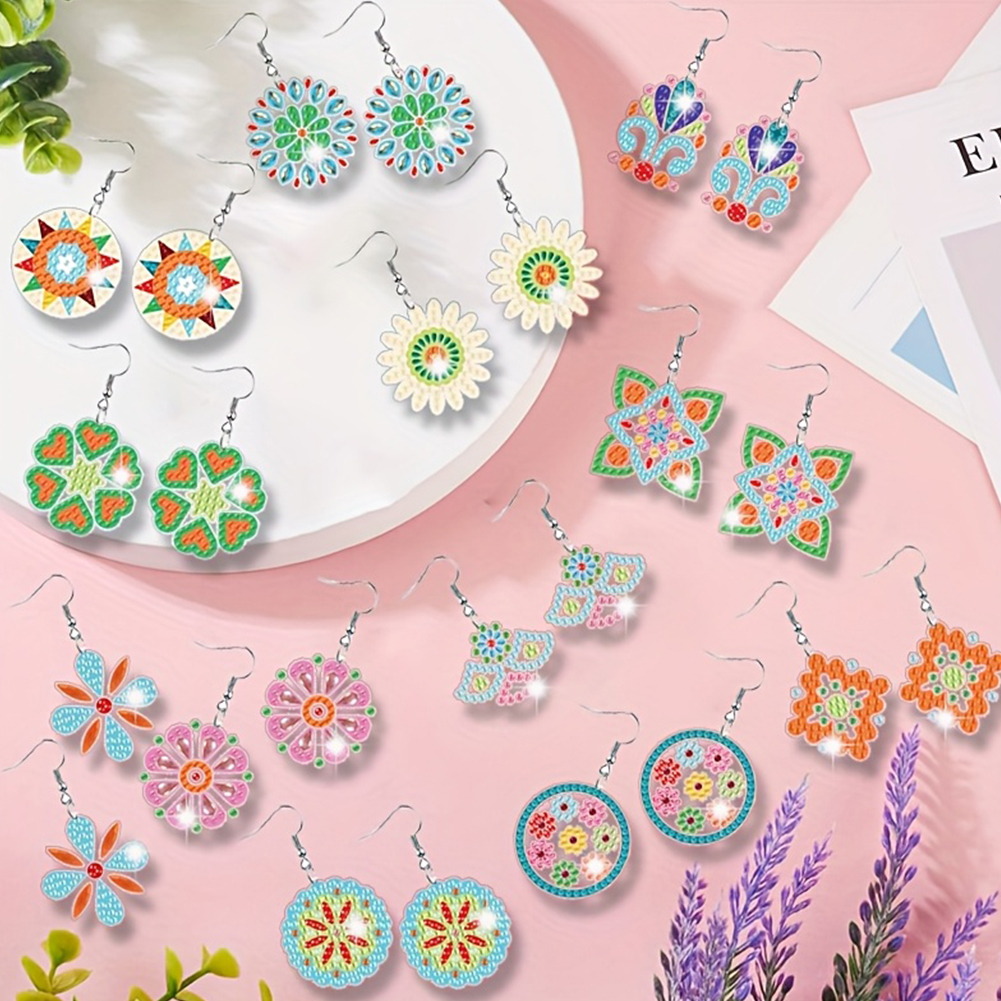 12 Pairs Diamond Art Earring M - مراجعة Resin Art Earrings Kit وسعره