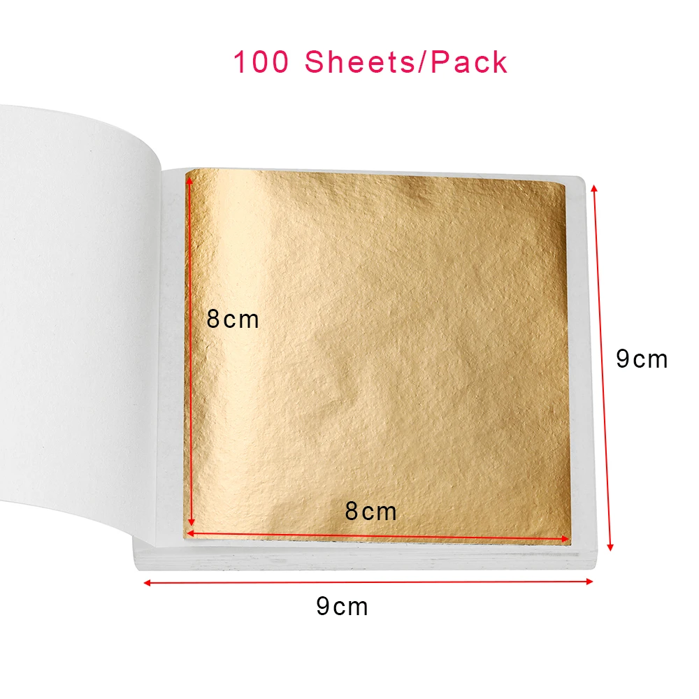 100-200sheets Imitation Gold F - مراجعة Gold Leaf Foil وسعره