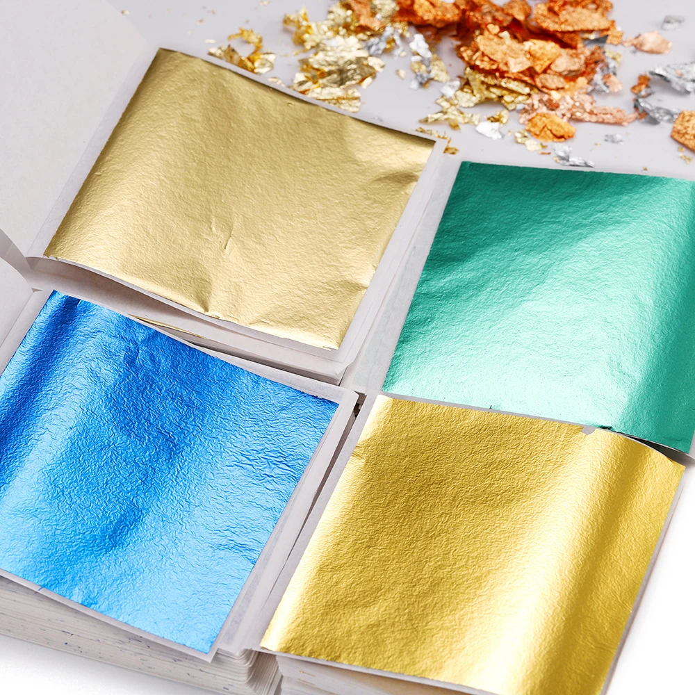 100-200sheets Imitation Gold F - مراجعة Gold Leaf Foil وسعره